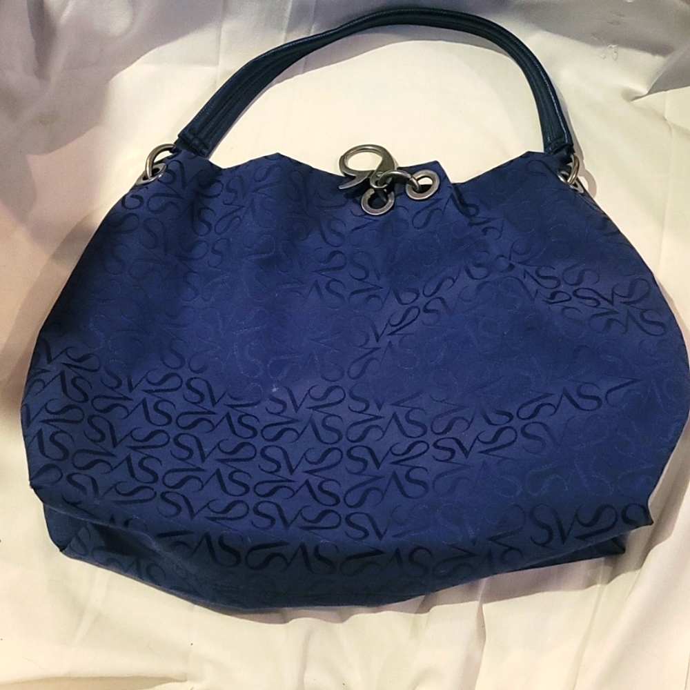 Simply Vera By Vera Wang Signature Blue Satchel Large Shoulder Bag